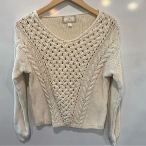 Ruby Moon cream classic knit pull over cardigan size medium